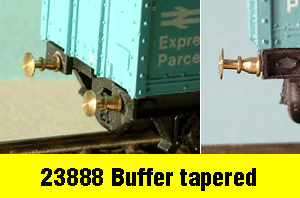 Tapered wagon buffer N gauge