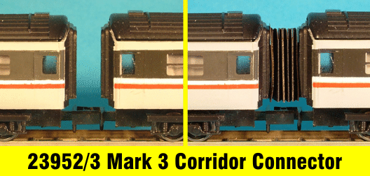 Mark 3 coach corridor connector N gauge
