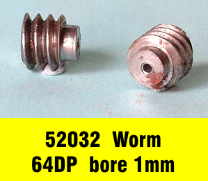 Worm gear 64DP 1mm bore