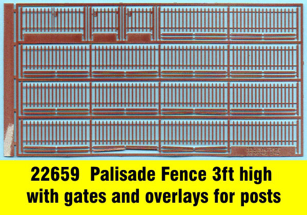 Palisade Fence 3ft, 0.9m high for top of wall N gauge